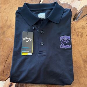 Callaway Black Polo with Purple Chatham Cougars Embroidery